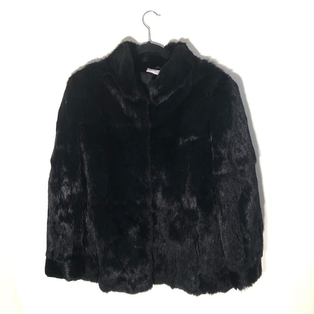 Somerset Black Pure Rabbit Fur Coat Women's Large